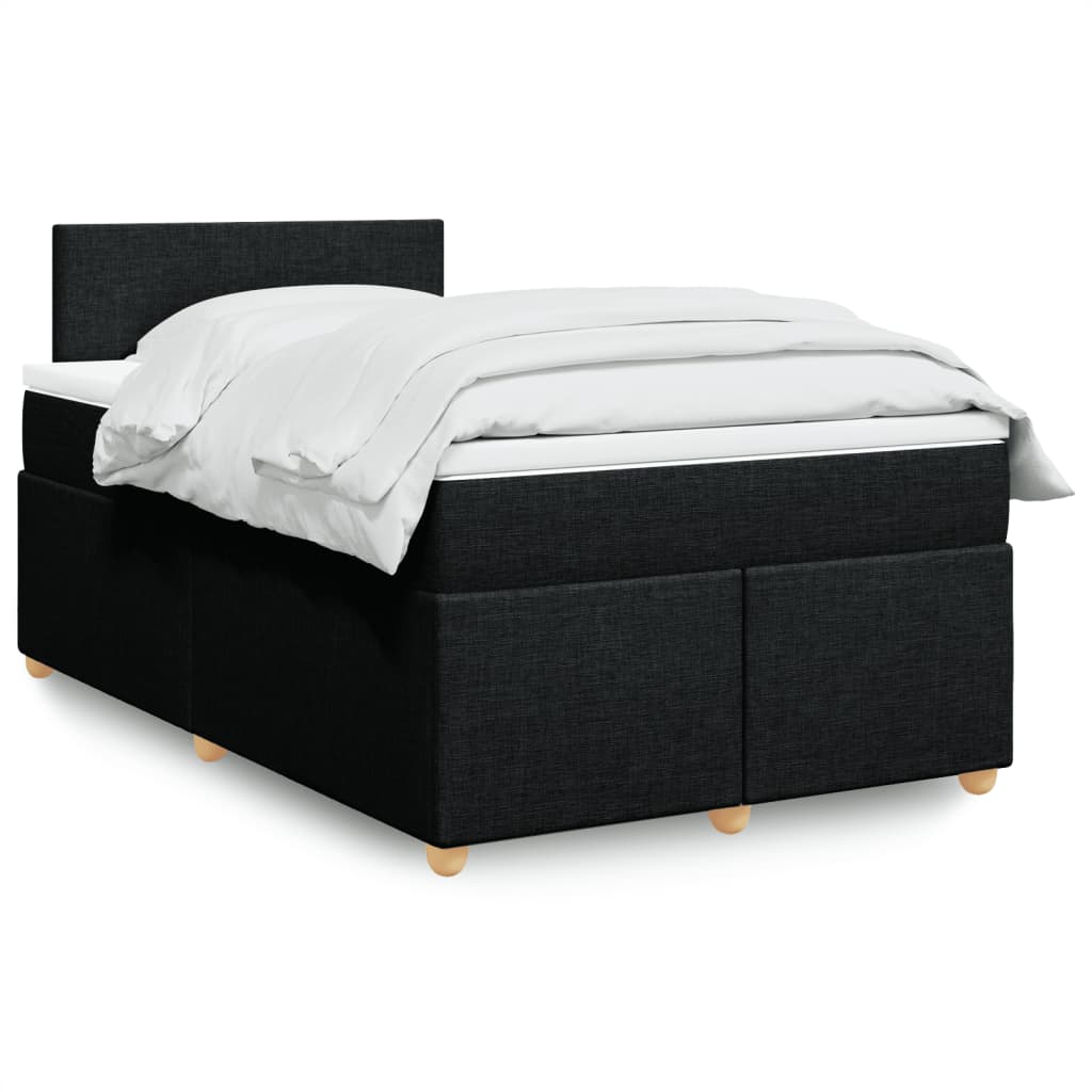 Krevet box spring s madracem crni 120 x 190 cm od tkanine