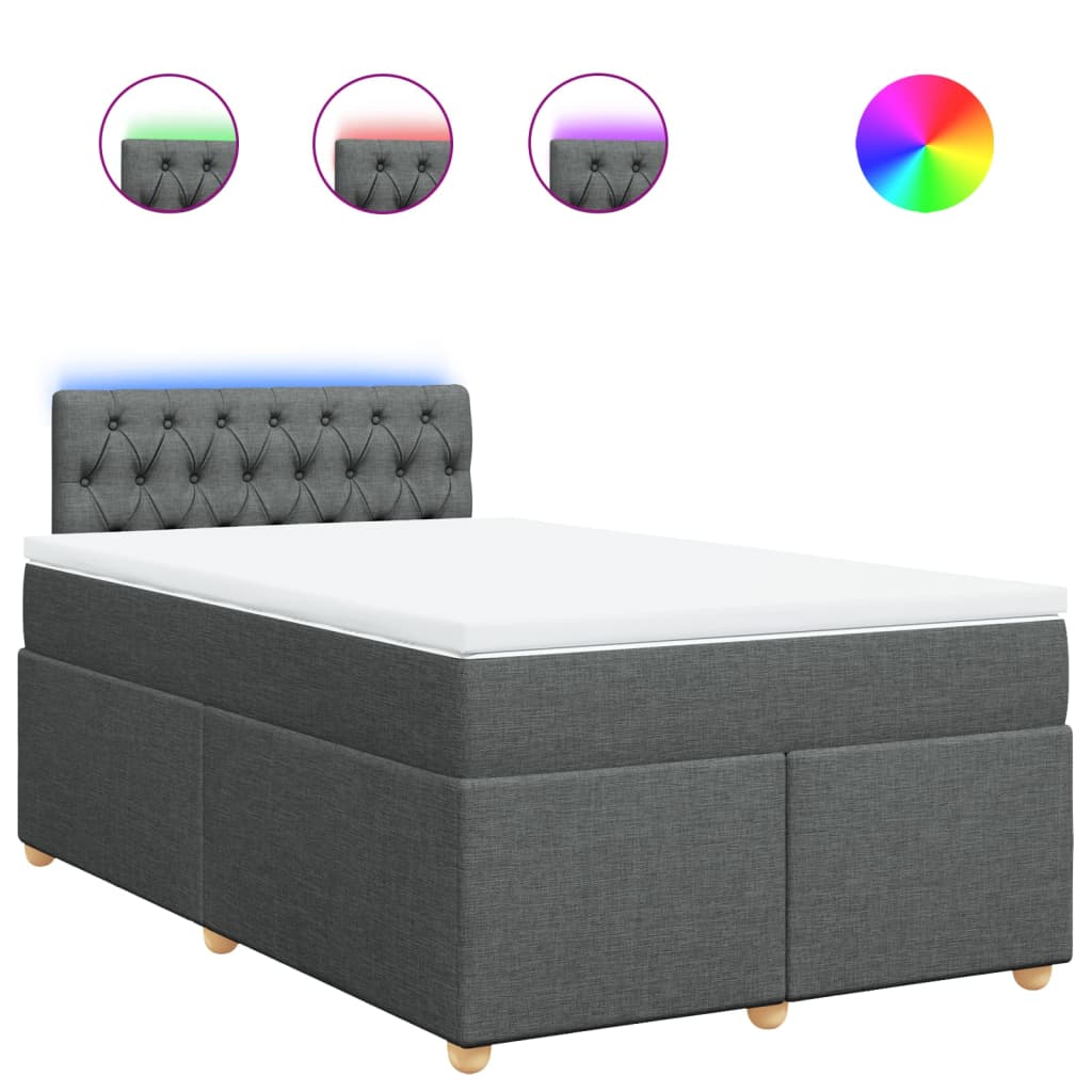 Krevet box spring s madracem tamnosivi 120 x 190 cm tkanina