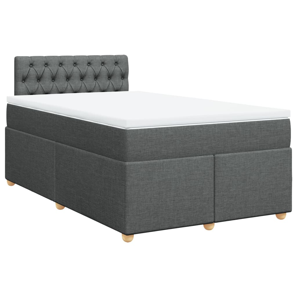 Krevet box spring s madracem tamnosivi 120 x 190 cm tkanina