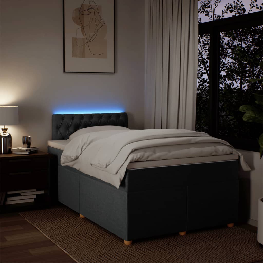 Krevet box spring s madracem tamnosivi 120 x 190 cm tkanina