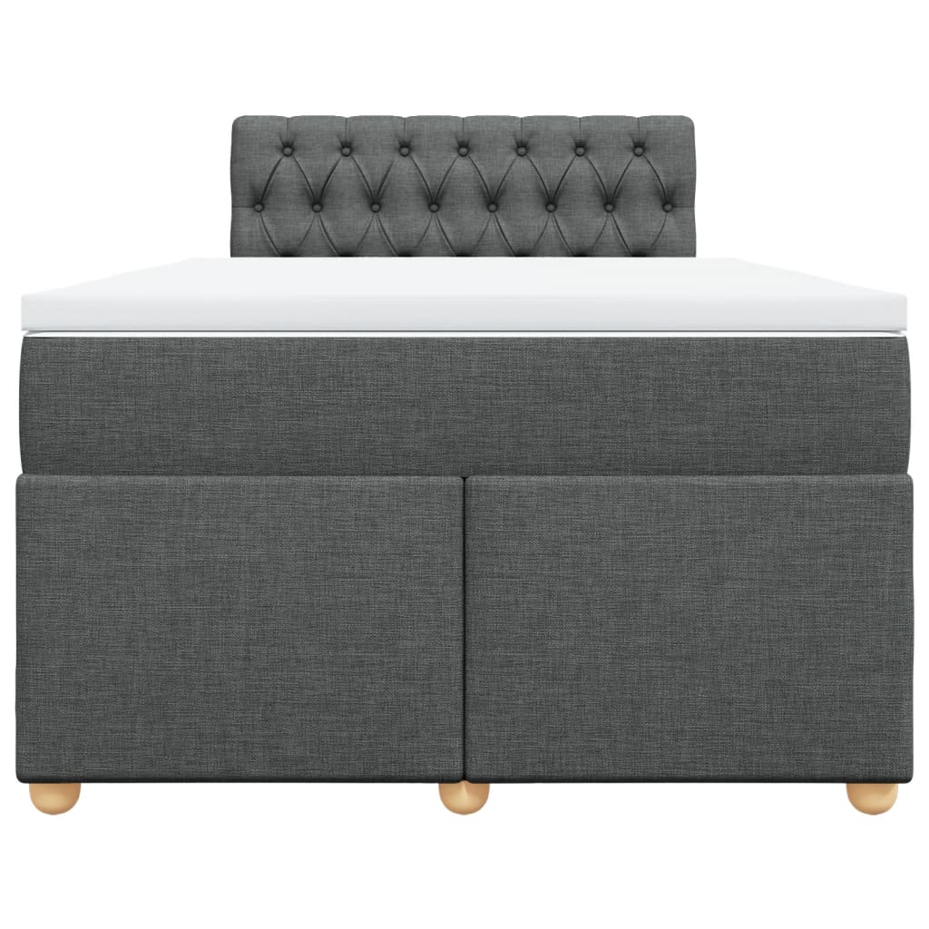 Krevet box spring s madracem tamnosivi 120 x 190 cm tkanina