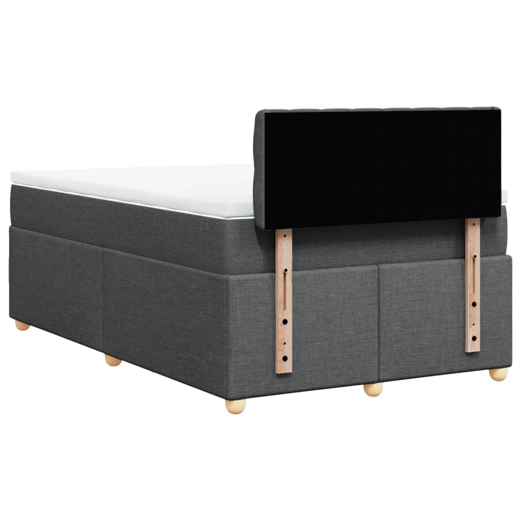 Krevet box spring s madracem tamnosivi 120 x 190 cm tkanina