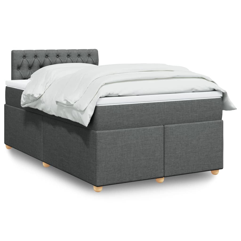 Krevet box spring s madracem tamnosivi 120 x 190 cm tkanina