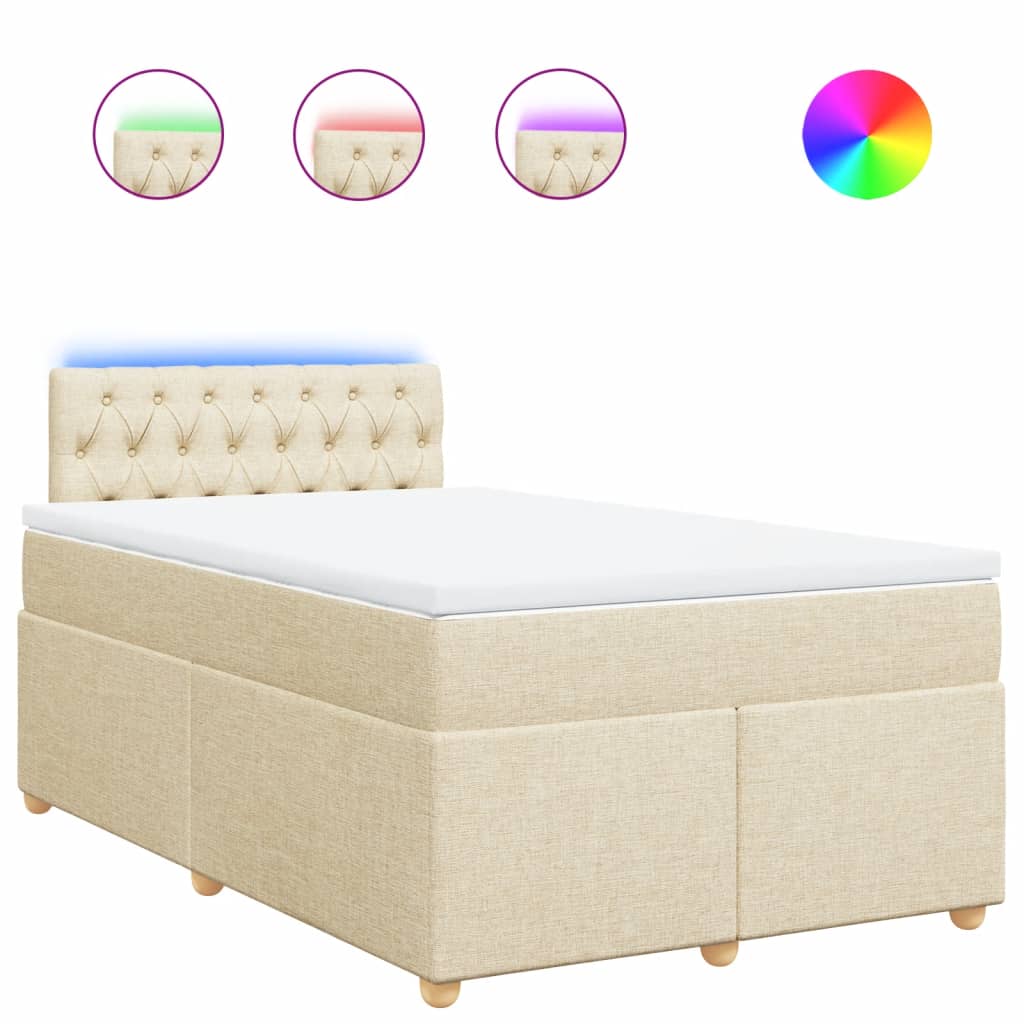 Krevet box spring s madracem krem 120 x 190 cm od tkanine