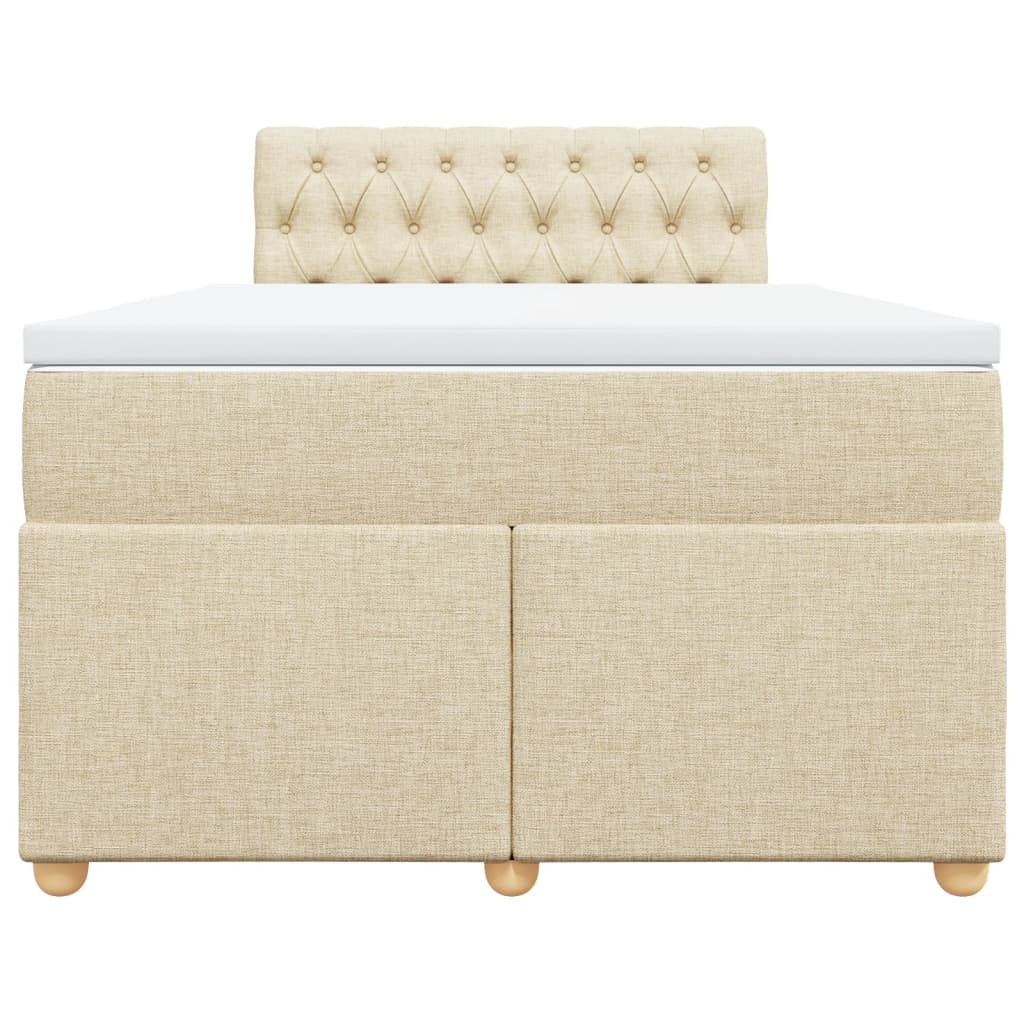 Krevet box spring s madracem krem 120 x 190 cm od tkanine