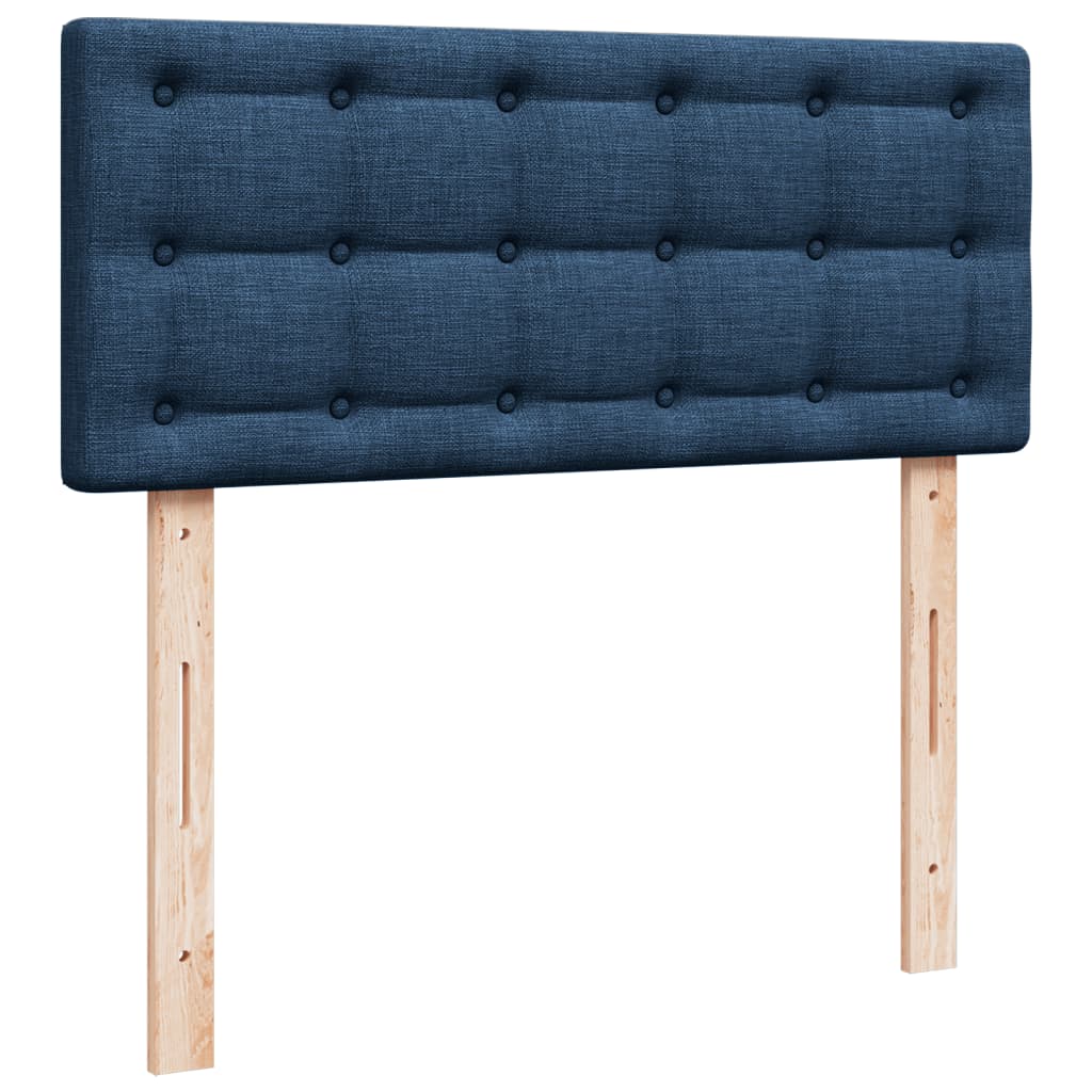 Krevet s oprugama i madracem plavi 120 x 190 cm od tkanine