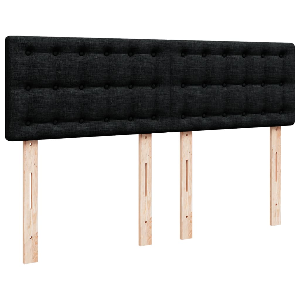 Krevet s oprugama i madracem crni 140 x 190 cm od tkanine