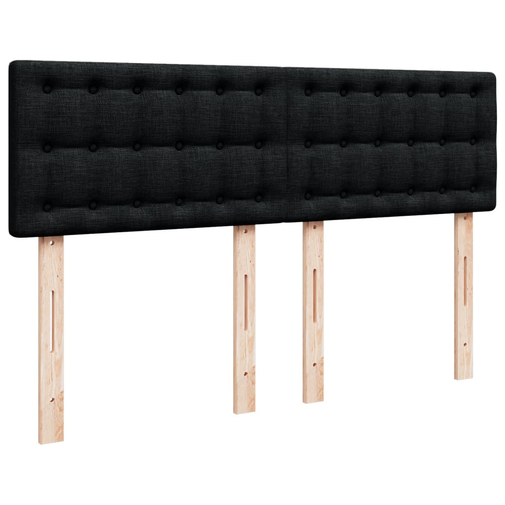 Krevet s oprugama i madracem crni 140x200 cm od tkanine