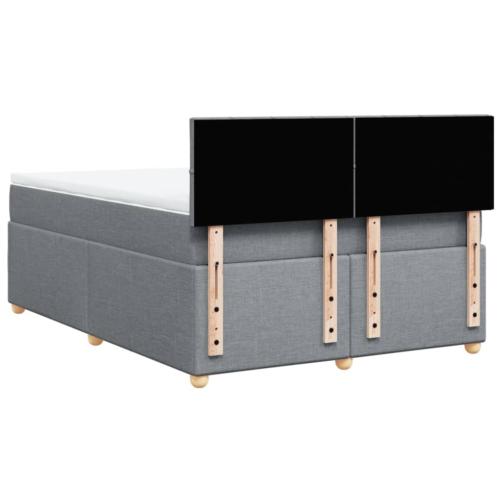 Krevet box spring s madracem svjetlosiva 160x200 cm tkanina