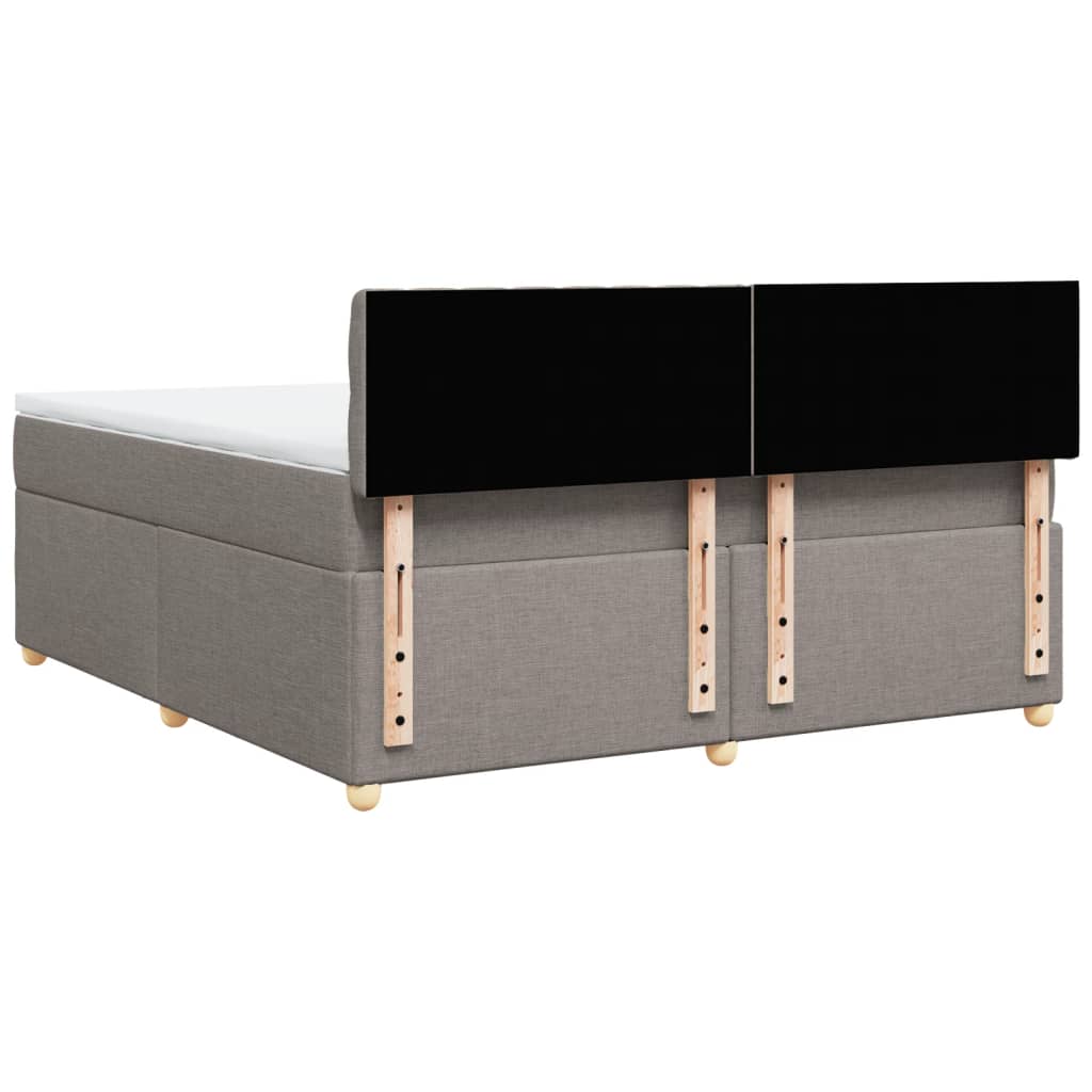 Krevet s oprugama i madracem smeđesivi 180x200 cm tkanina