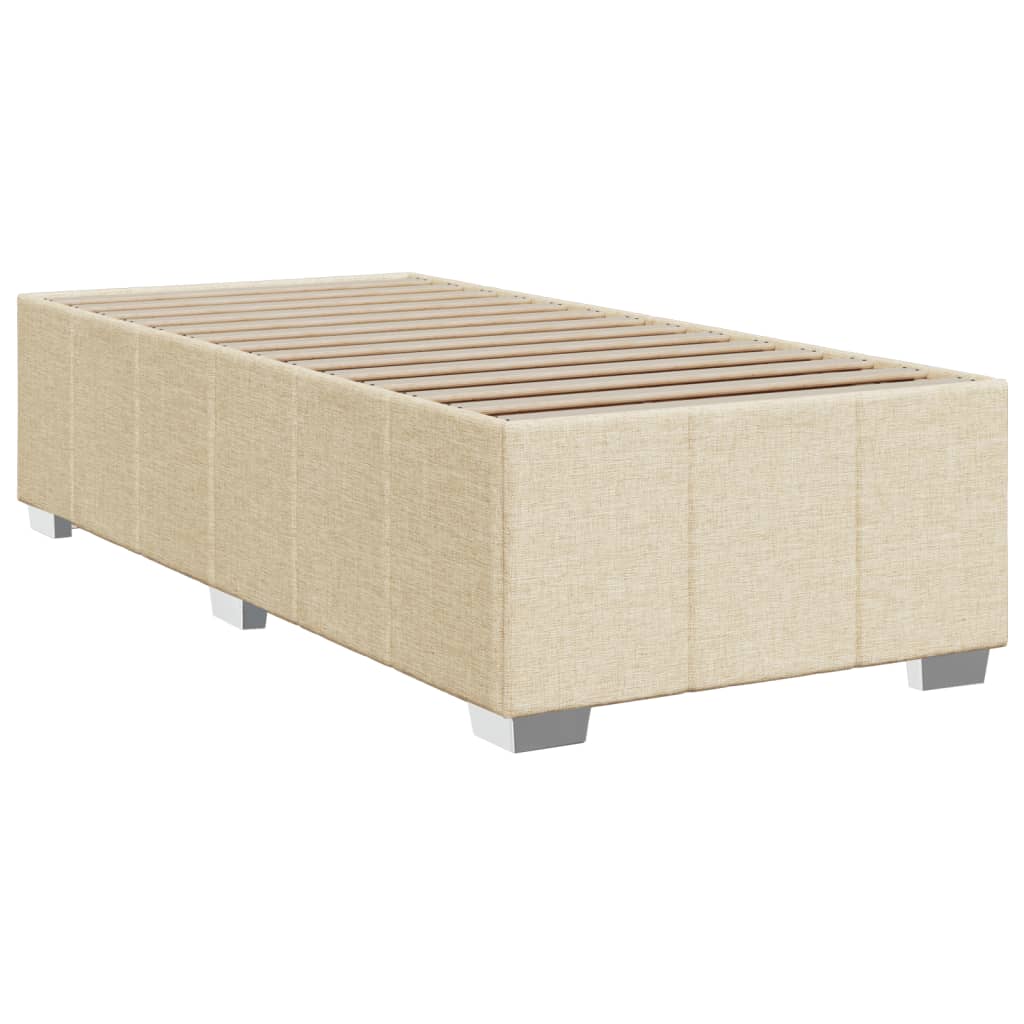 Krevet s oprugama i madracem krem 90 x 200 cm od tkanine