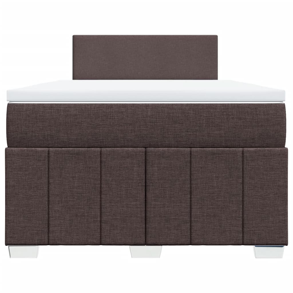 Krevet box spring s madracem tamnosmeđi 120 x 190 cm od tkanine