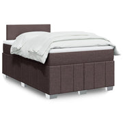 Krevet box spring s madracem tamnosmeđi 120 x 190 cm od tkanine