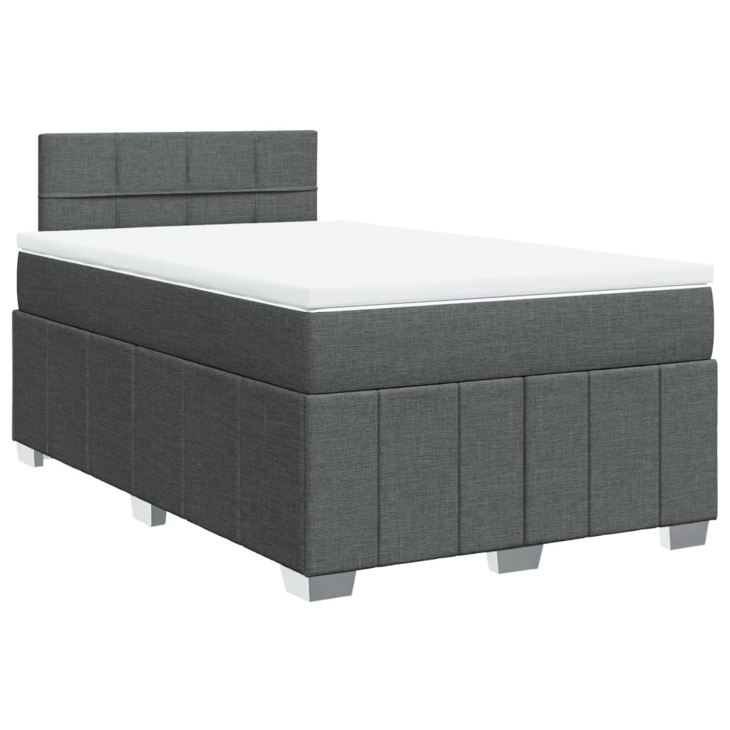 Krevet box spring s madracem tamnosivi 120 x 190 cm tkanina