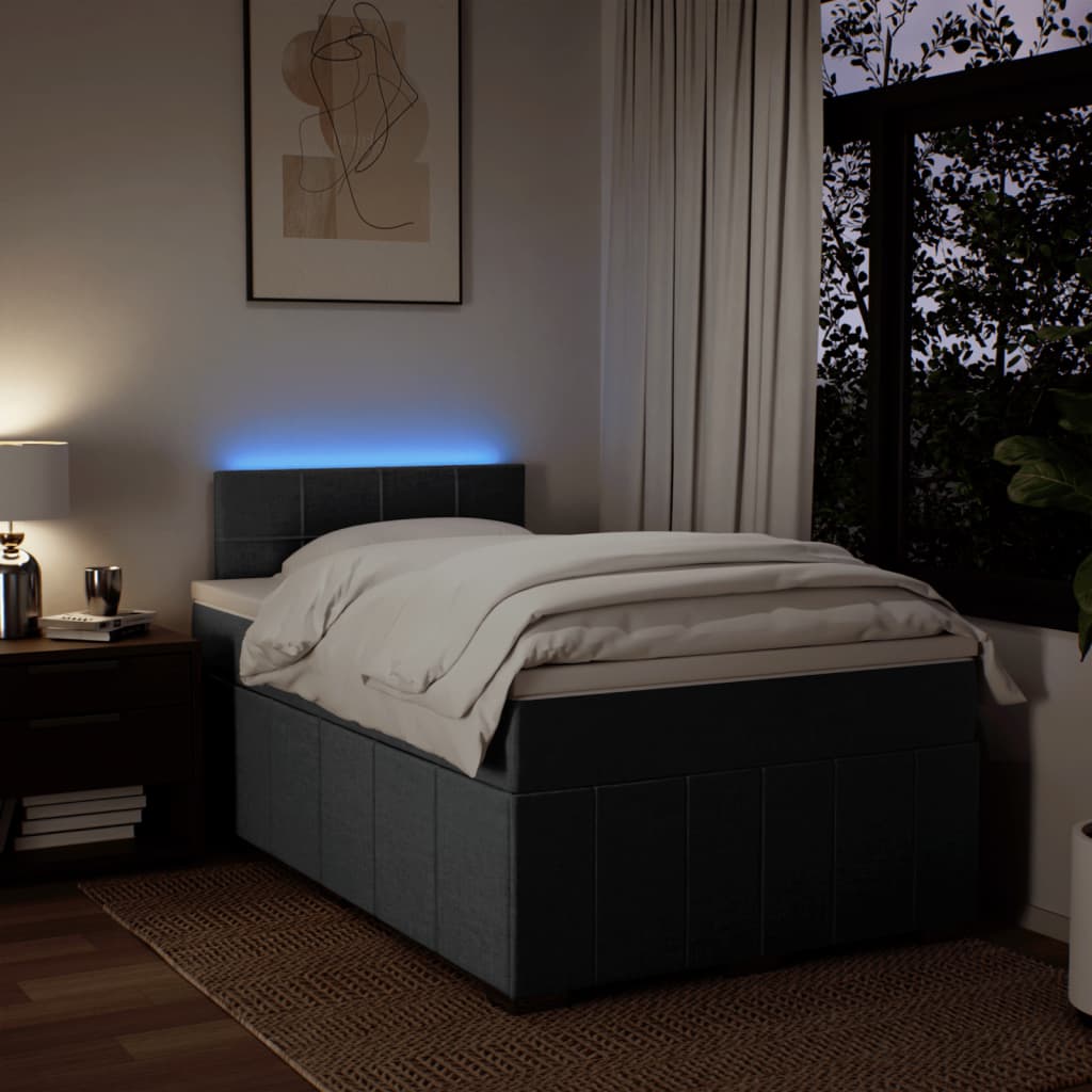 Krevet box spring s madracem tamnosivi 120 x 190 cm tkanina