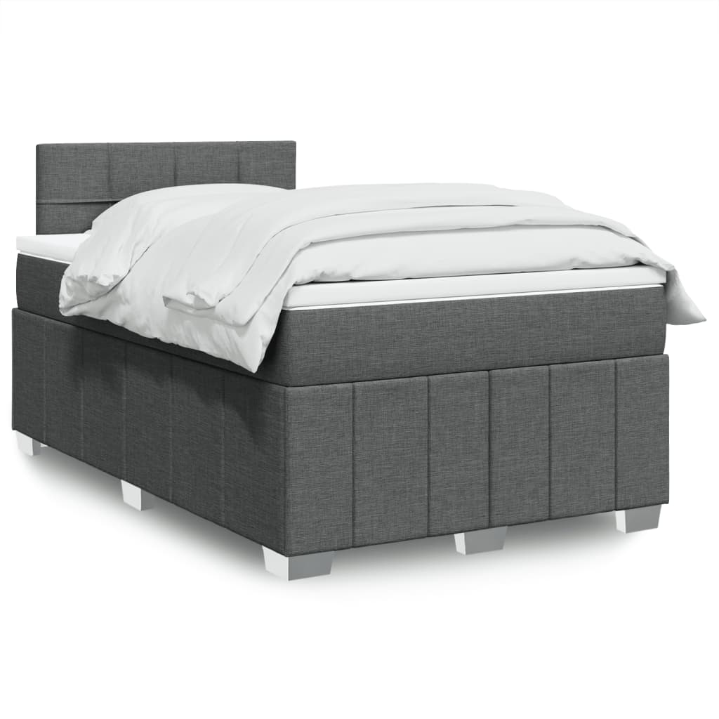 Krevet box spring s madracem tamnosivi 120 x 190 cm tkanina