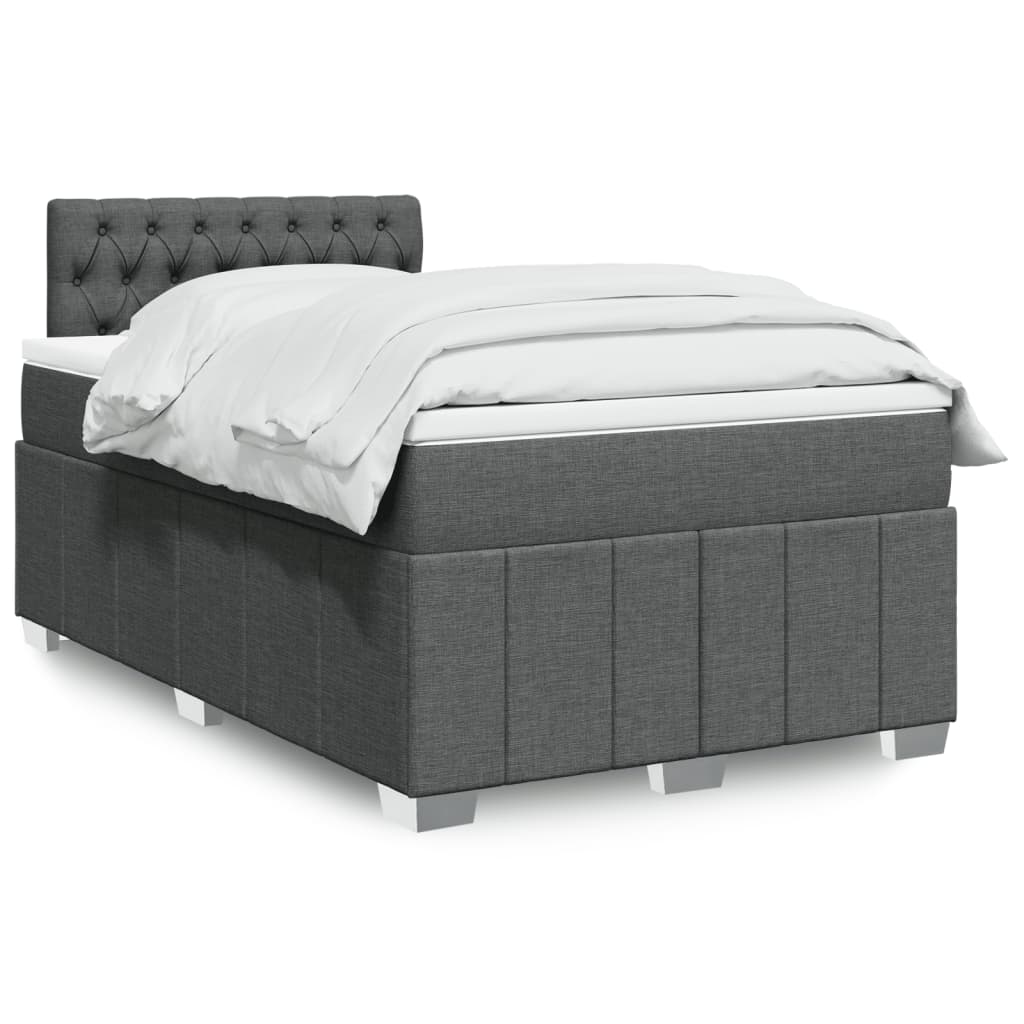 Krevet box spring s madracem tamnosivi 120 x 190 cm tkanina