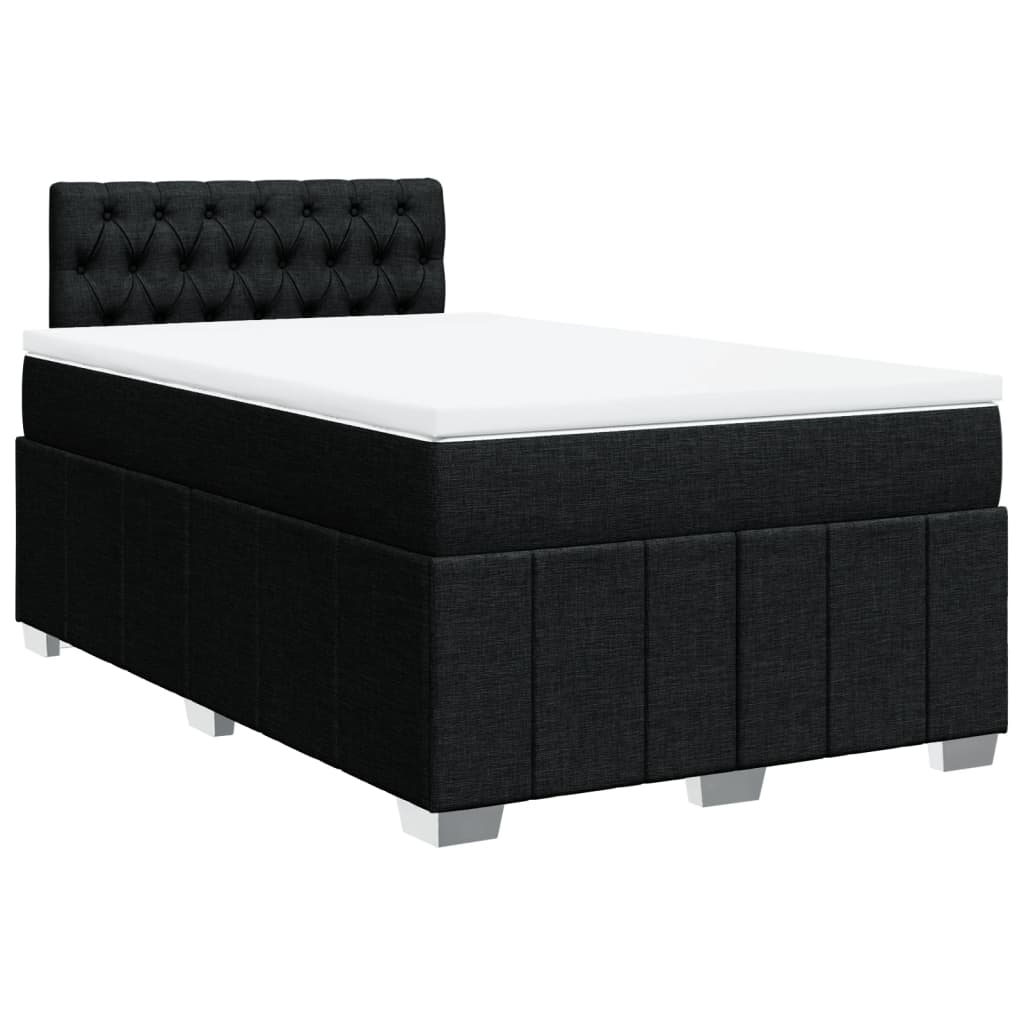 Krevet box spring s madracem crni 120 x 190 cm od tkanine