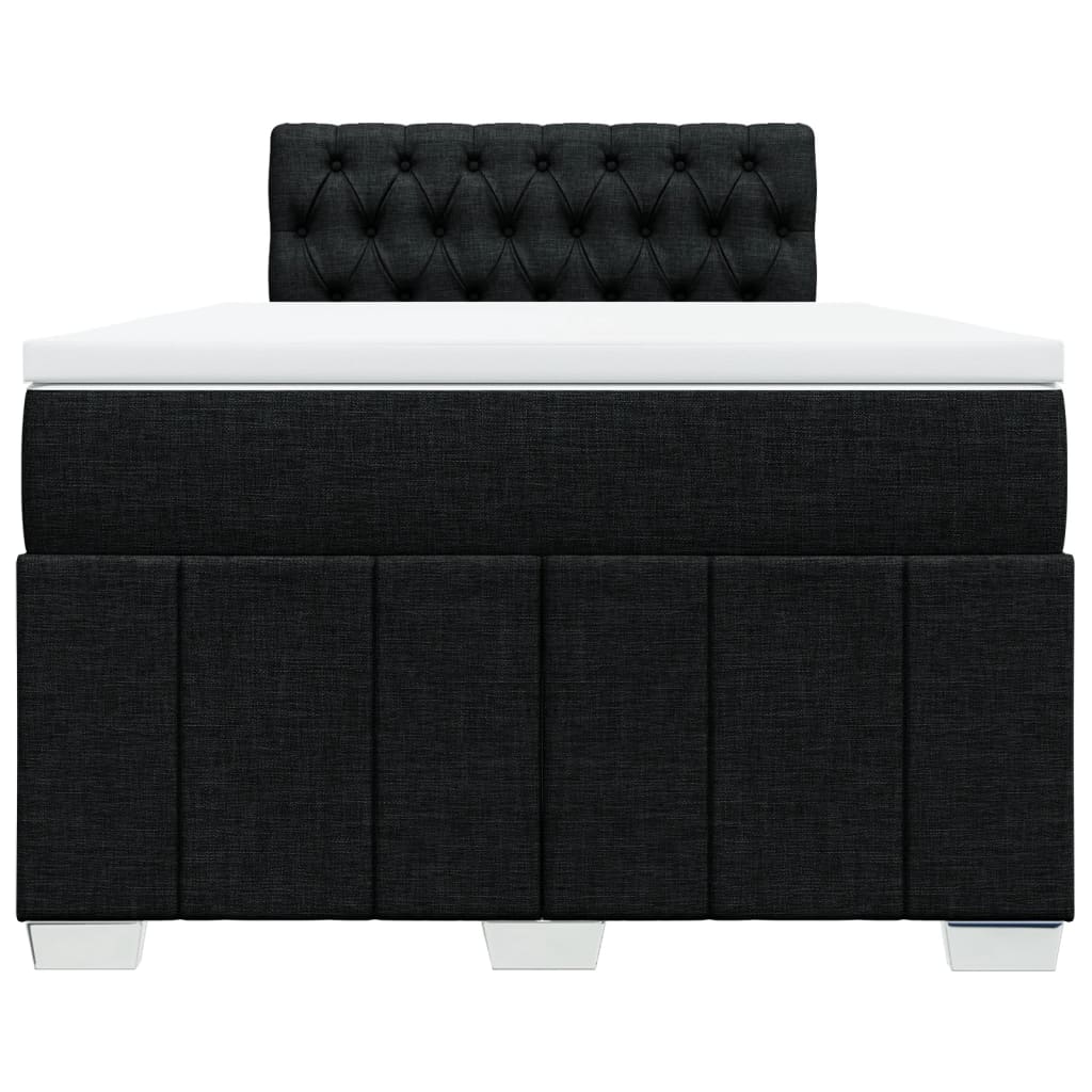 Krevet box spring s madracem crni 120 x 190 cm od tkanine