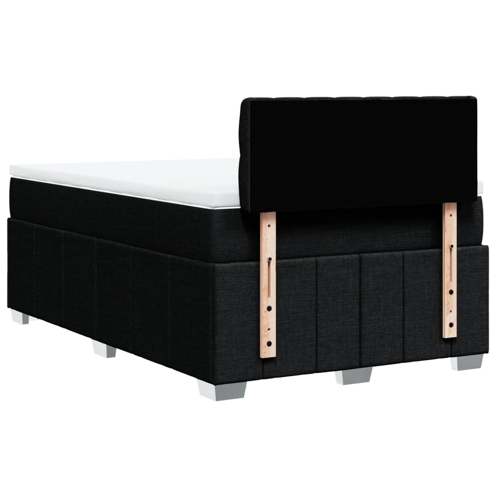 Krevet box spring s madracem crni 120 x 190 cm od tkanine
