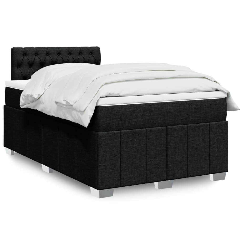 Krevet box spring s madracem crni 120 x 190 cm od tkanine