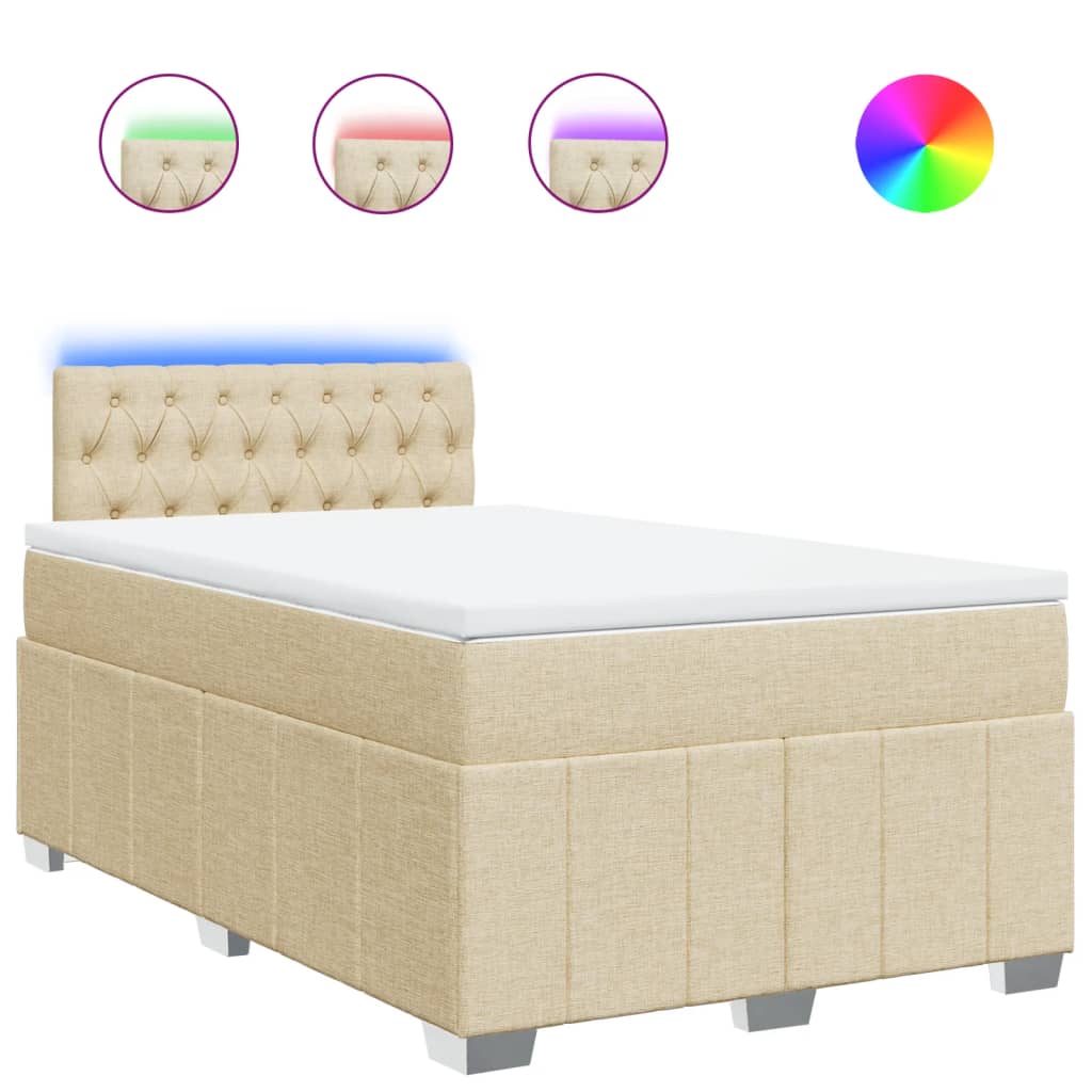 Krevet box spring s madracem krem 120 x 190 cm od tkanine
