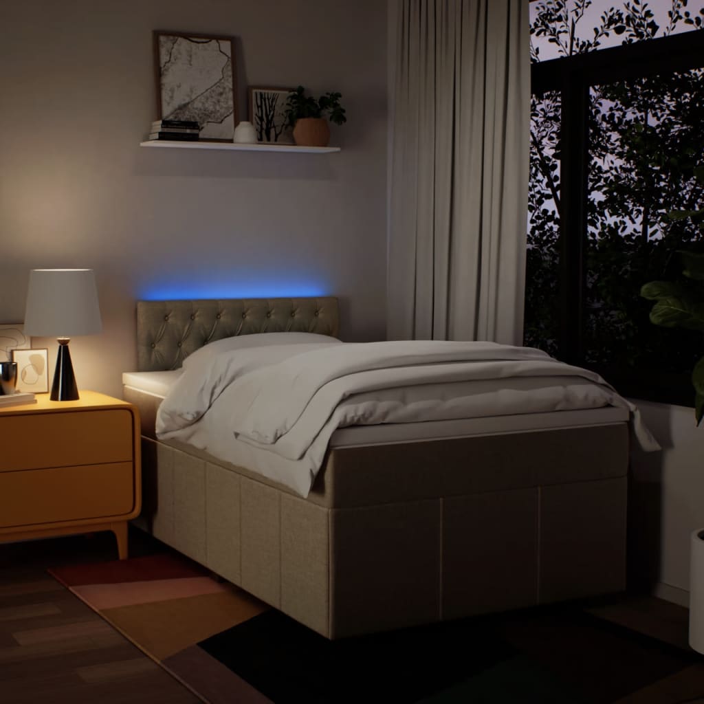 Krevet box spring s madracem krem 120 x 190 cm od tkanine