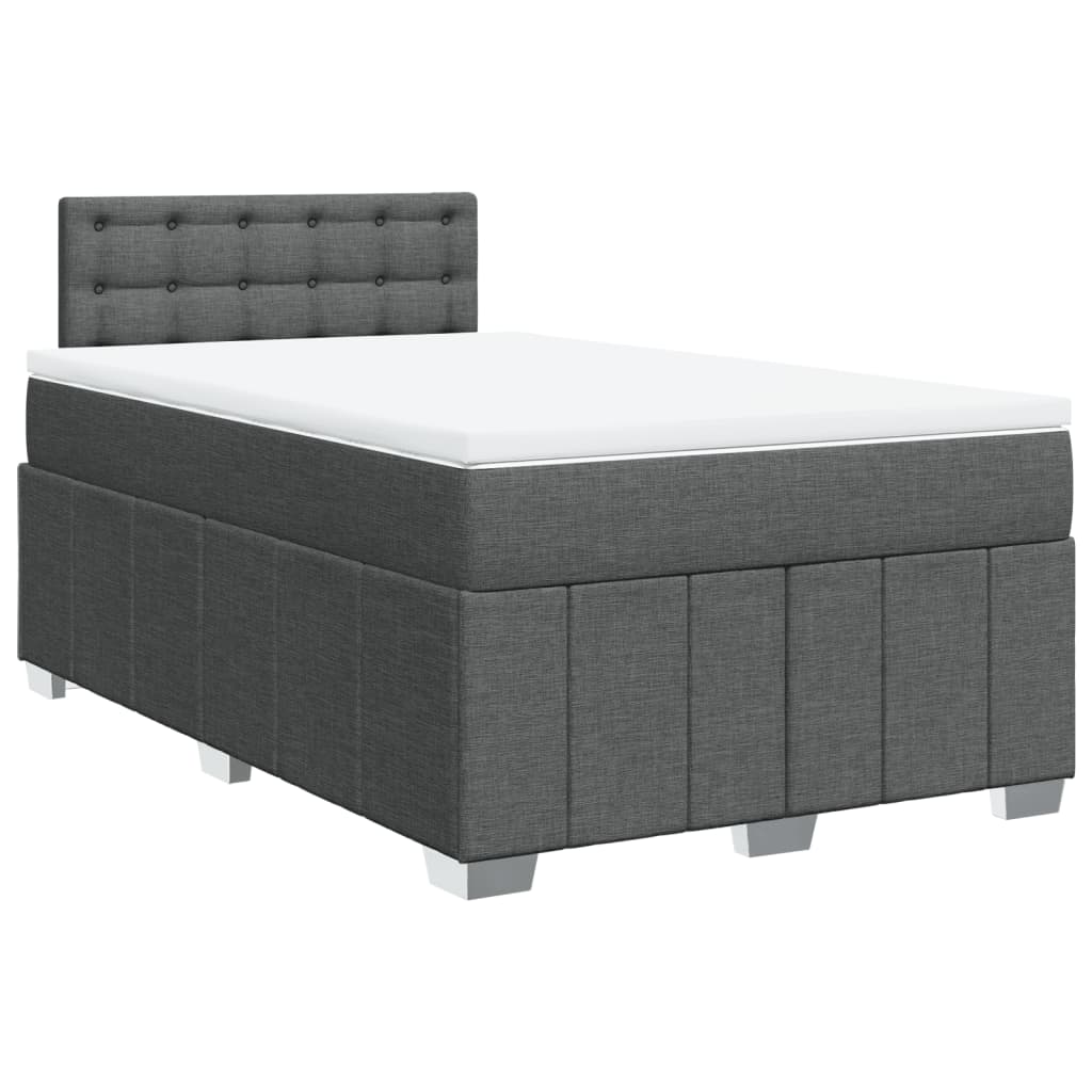 Krevet box spring s madracem tamnosivi 120 x 190 cm tkanina
