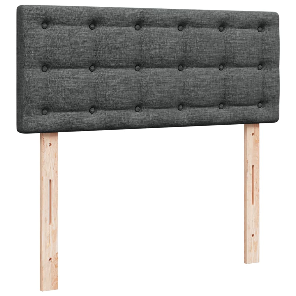 Krevet box spring s madracem tamnosivi 120 x 190 cm tkanina