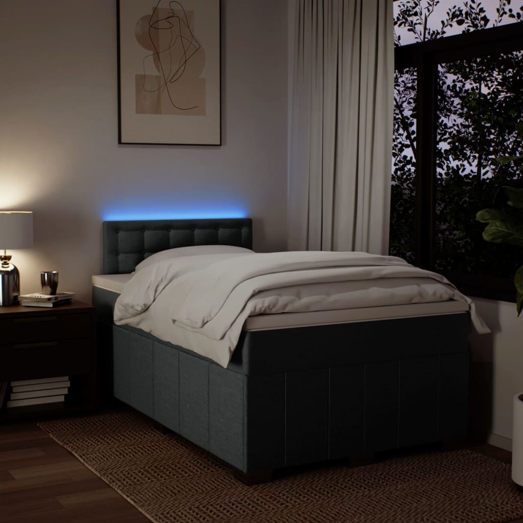 Krevet box spring s madracem tamnosivi 120 x 190 cm tkanina