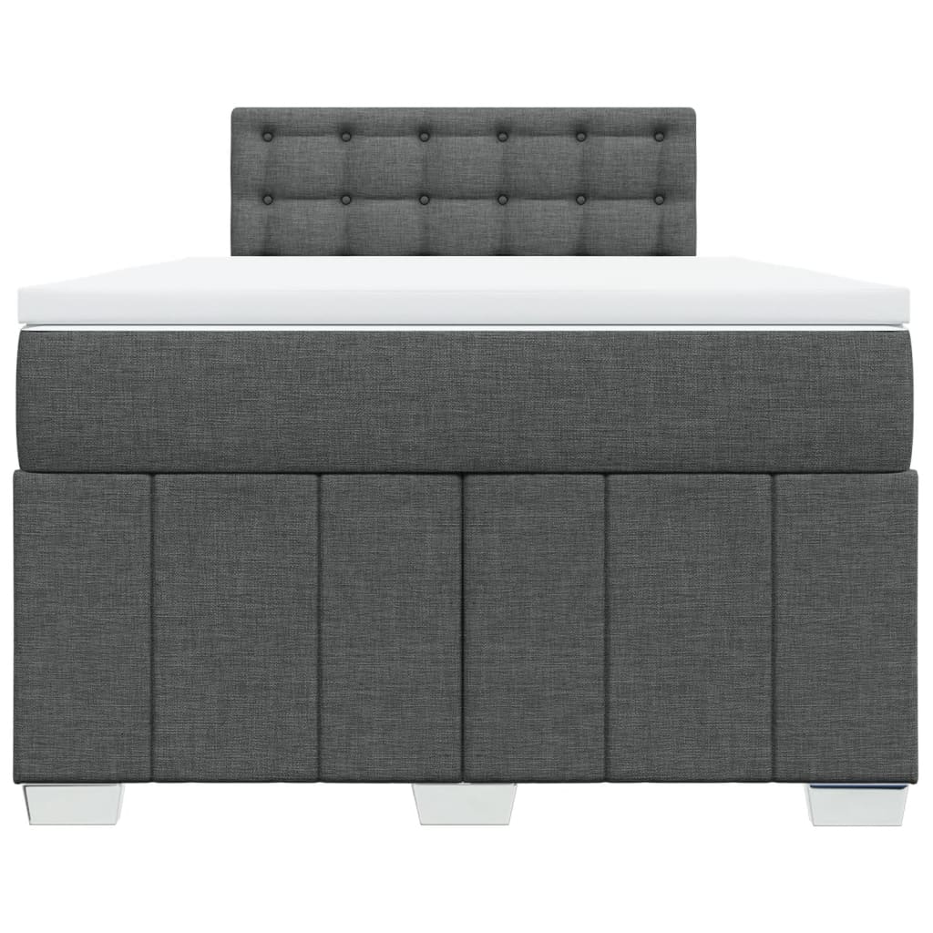Krevet box spring s madracem tamnosivi 120 x 190 cm tkanina