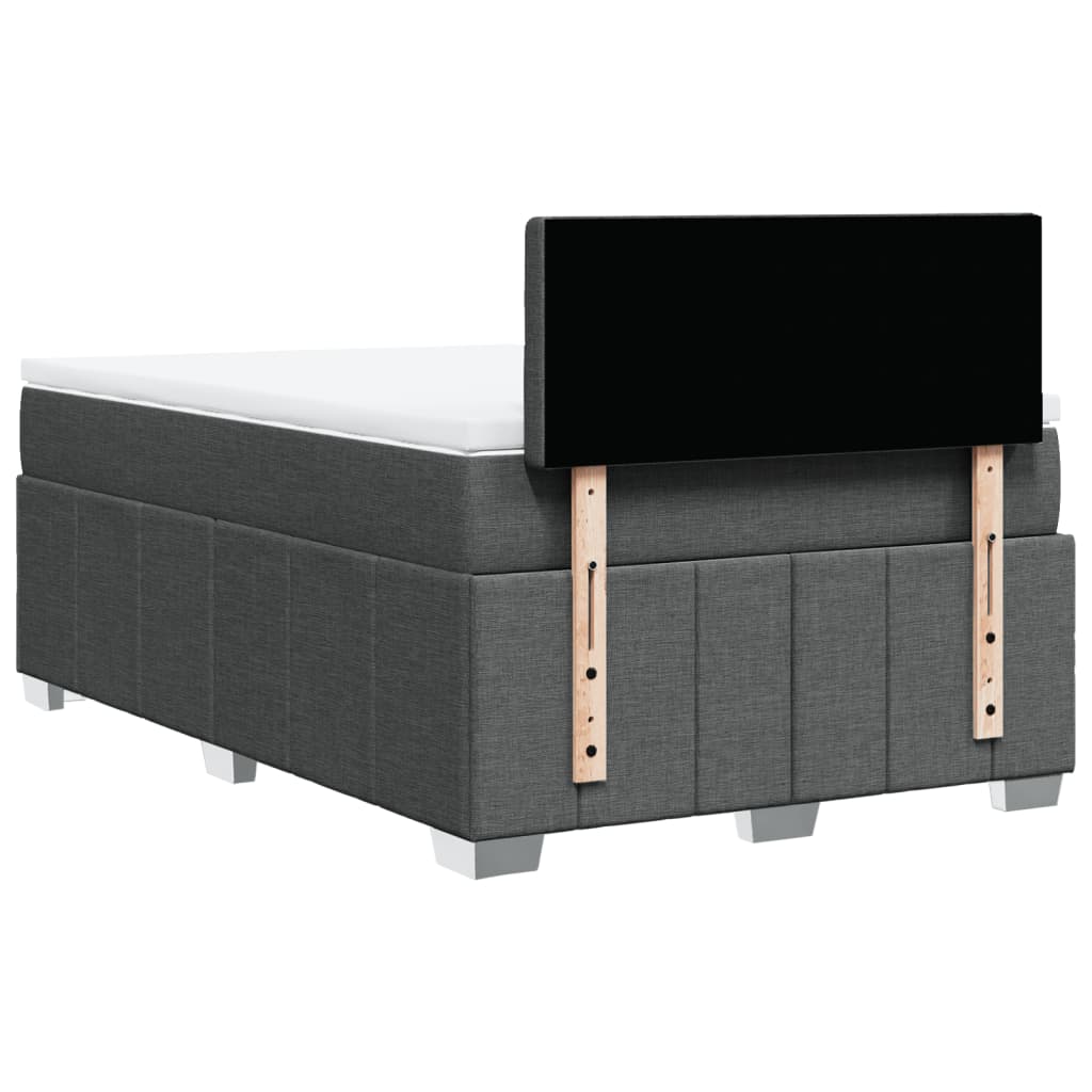 Krevet box spring s madracem tamnosivi 120 x 190 cm tkanina