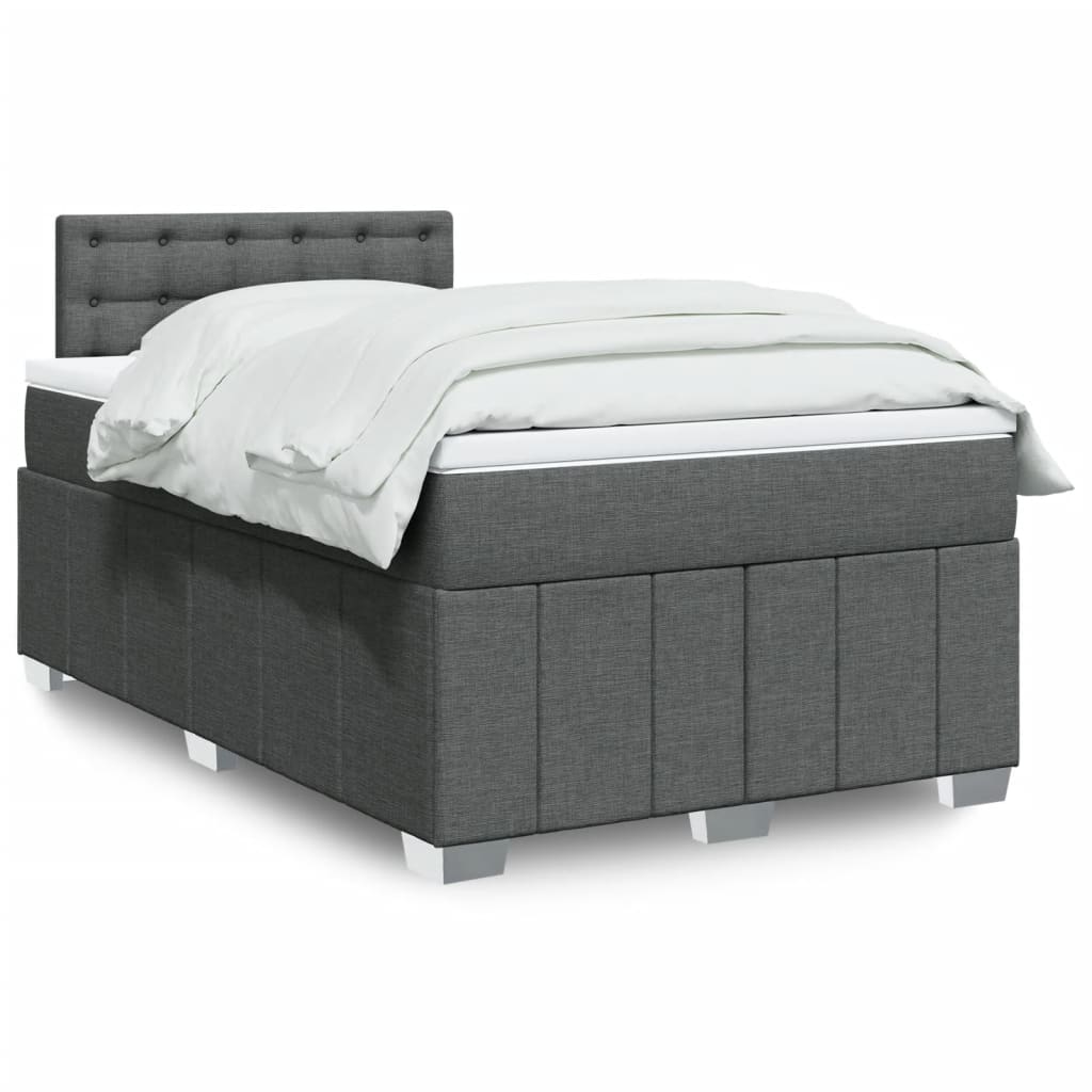 Krevet box spring s madracem tamnosivi 120 x 190 cm tkanina