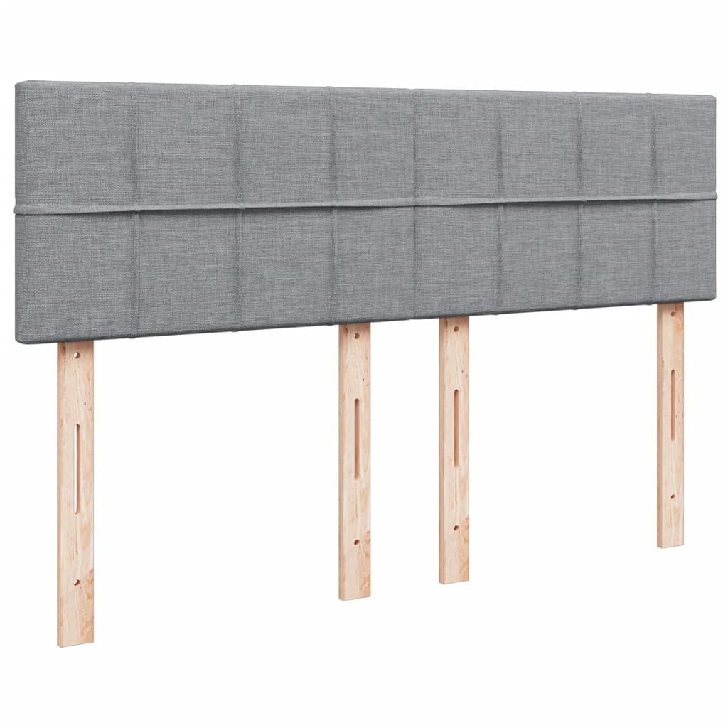 Krevet s oprugama i madracem svjetlosivi 140x190 cm od tkanine