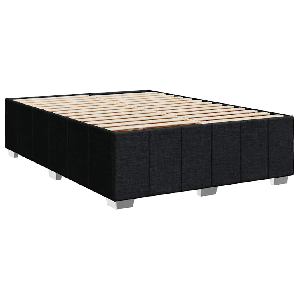 Krevet s oprugama i madracem crni 140 x 190 cm od tkanine