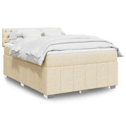 Krevet s oprugama i madracem krem 140 x 190 cm od tkanine