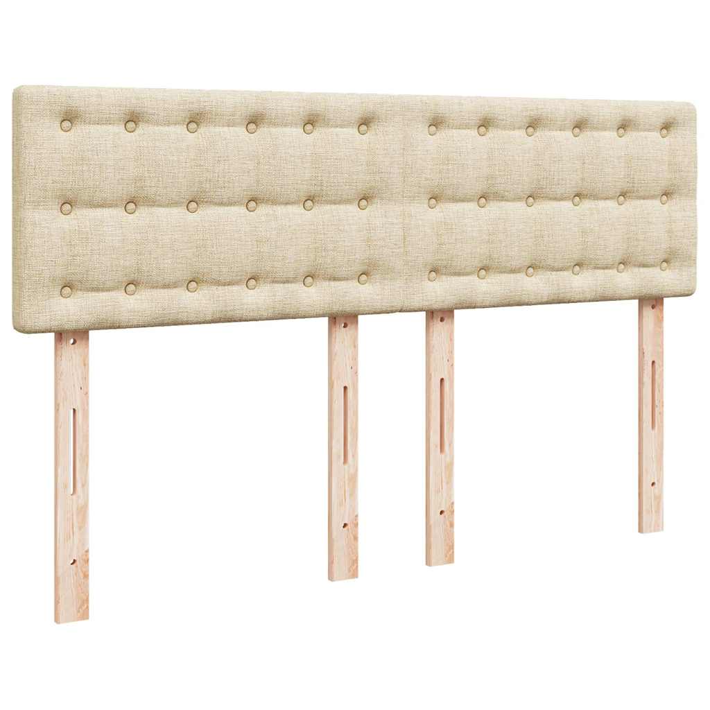 Krevet s oprugama i madracem krem 140 x 190 cm od tkanine