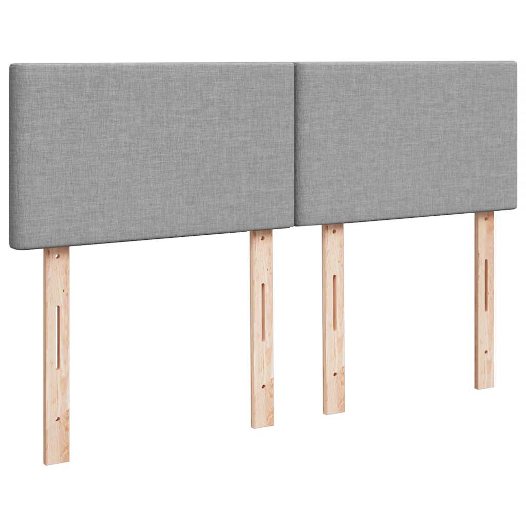 Krevet box spring s madracem svjetlosivi 140x200 cm od tkanine