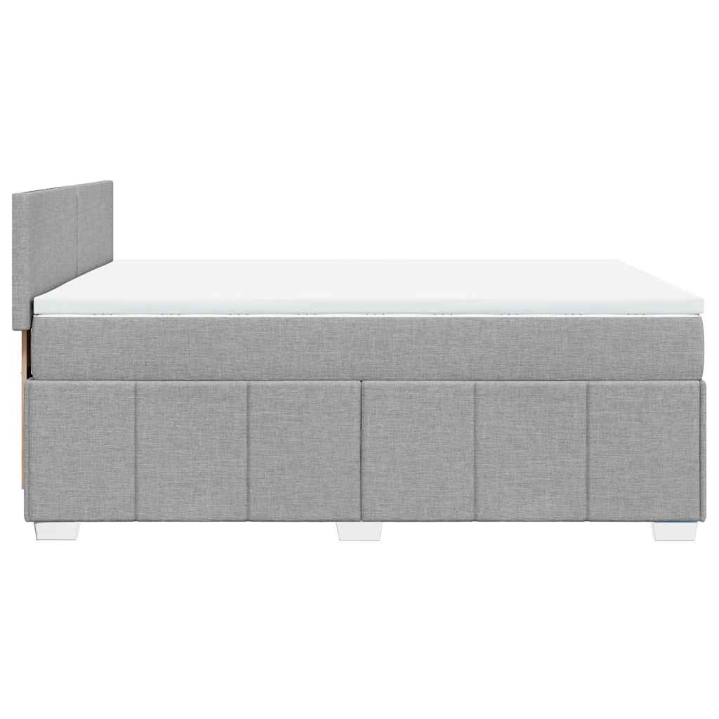 Krevet box spring s madracem svjetlosivi 140x200 cm od tkanine