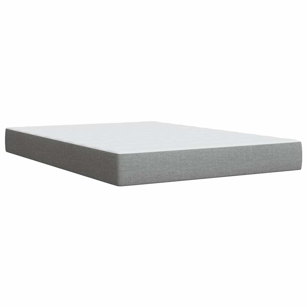 Krevet box spring s madracem svjetlosivi 140x200 cm od tkanine