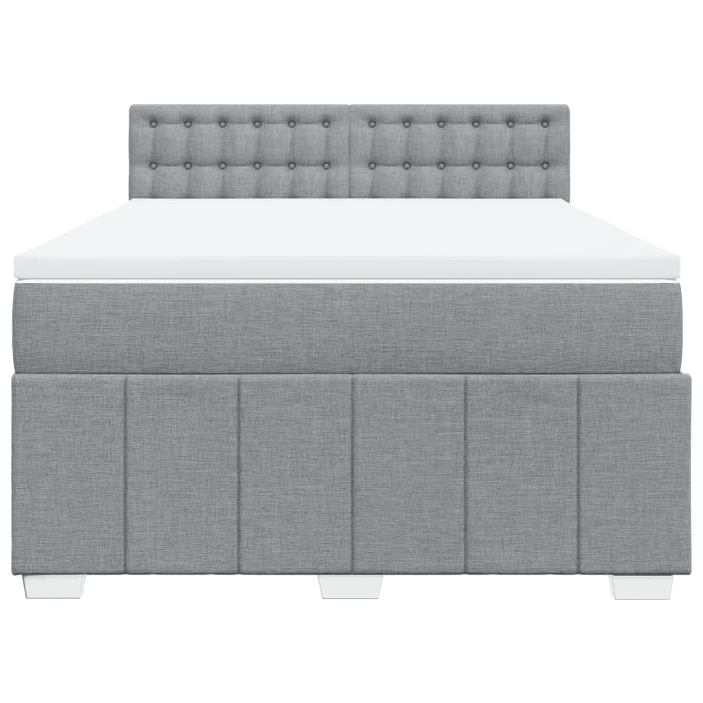 Krevet box spring s madracem svjetlosivi 140x200 cm od tkanine