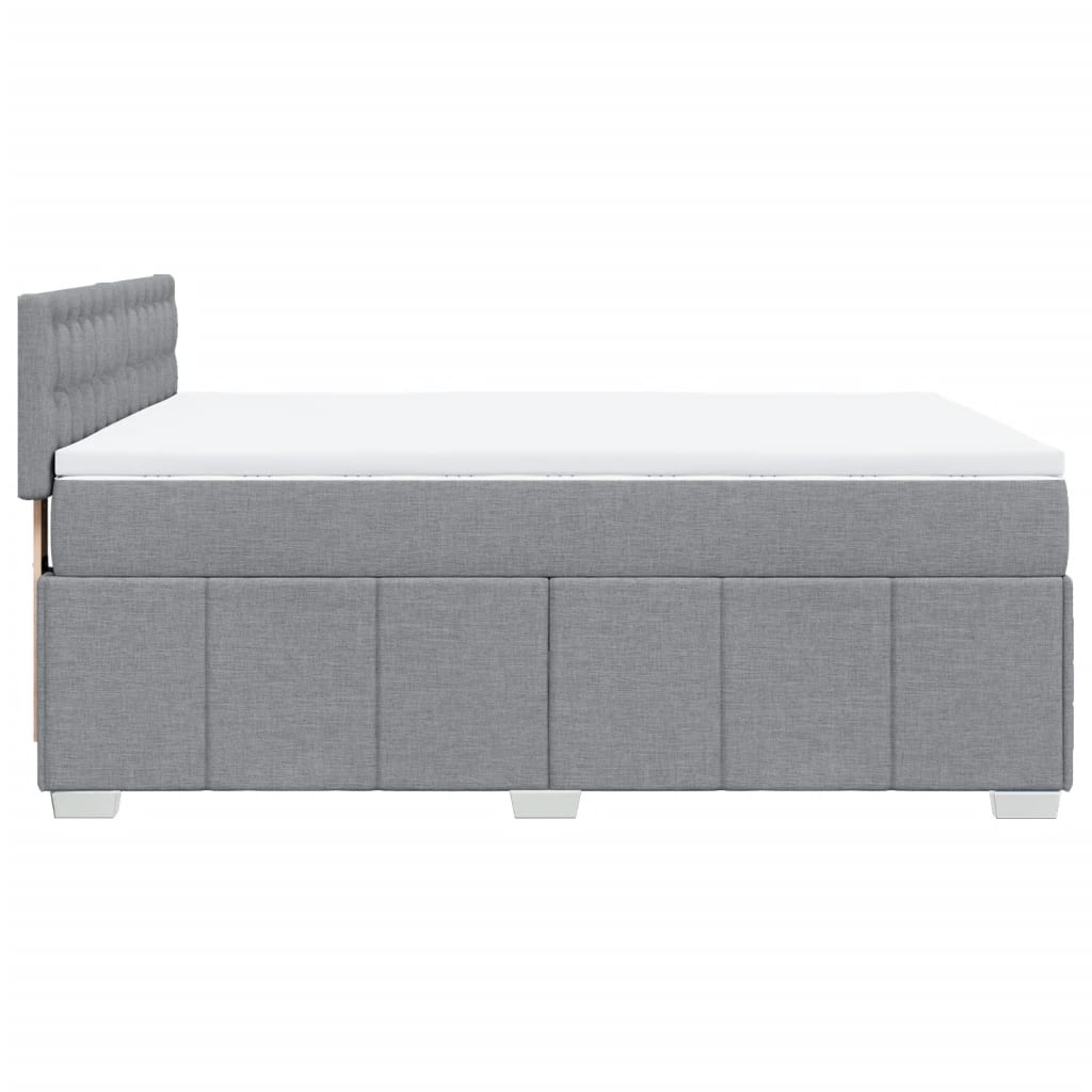 Krevet box spring s madracem svjetlosivi 140x200 cm od tkanine