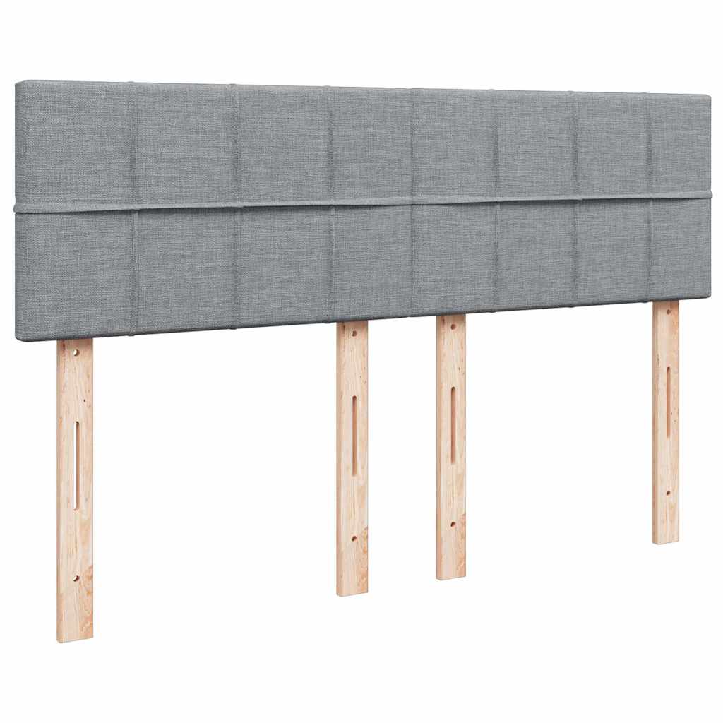 Krevet box spring s madracem svjetlosiva 160x200 cm tkanina