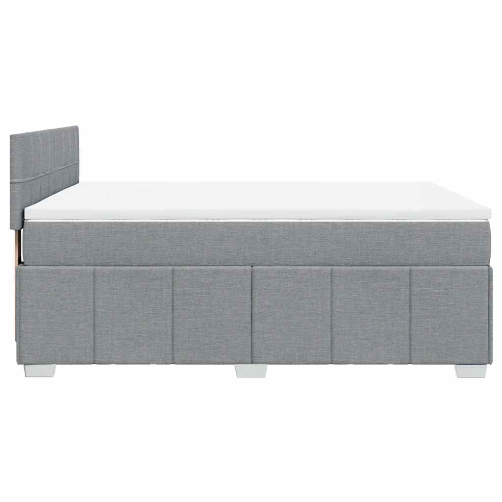Krevet box spring s madracem svjetlosiva 160x200 cm tkanina