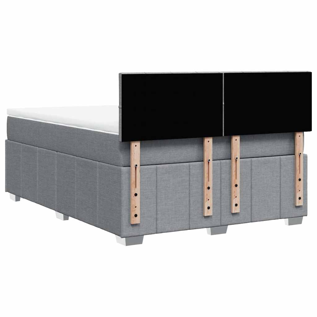 Krevet box spring s madracem svjetlosiva 160x200 cm tkanina