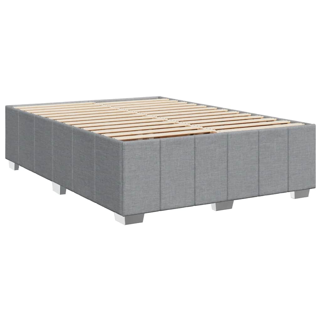 Krevet box spring s madracem svjetlosiva 160x200 cm tkanina
