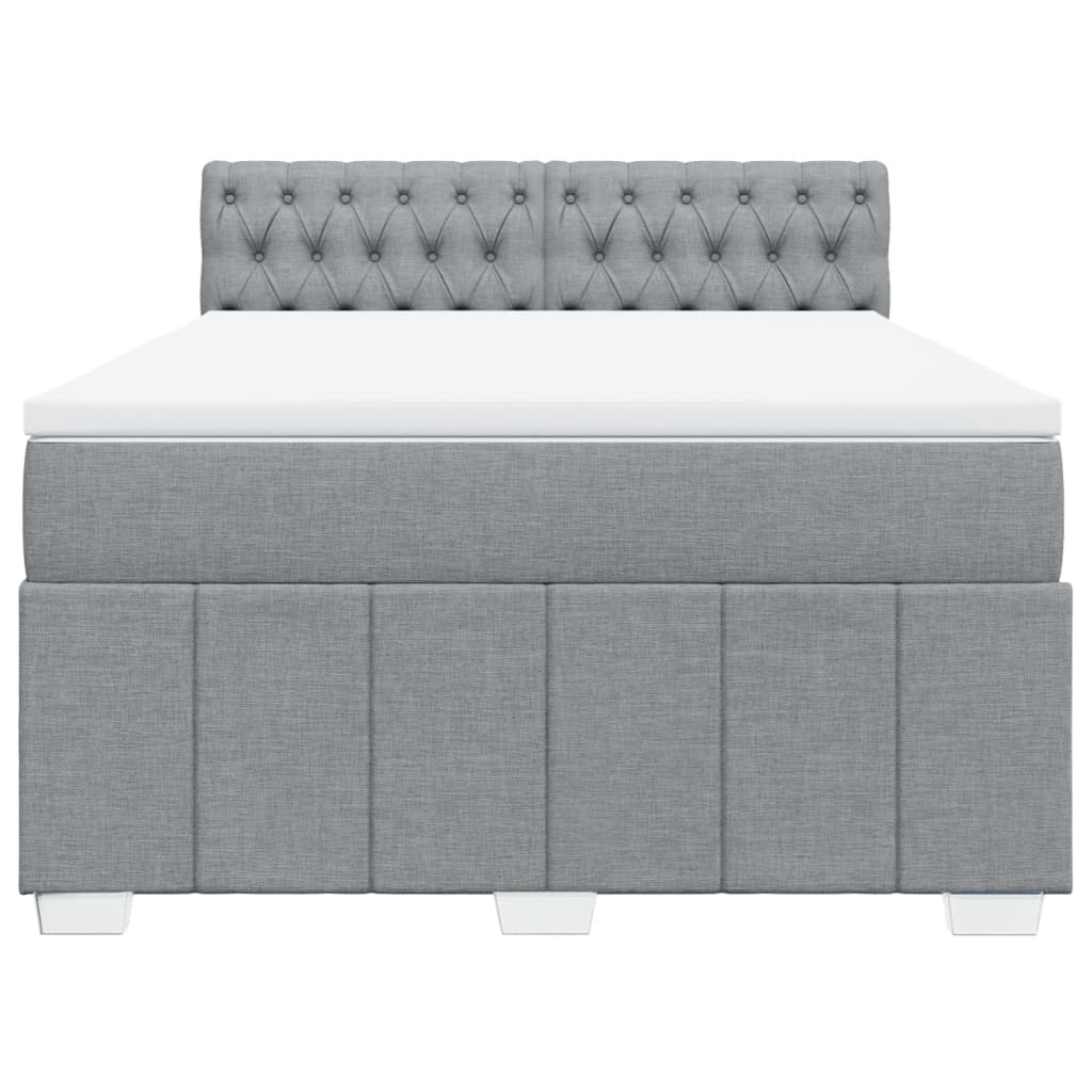 Krevet box spring s madracem svjetlosiva 160x200 cm tkanina