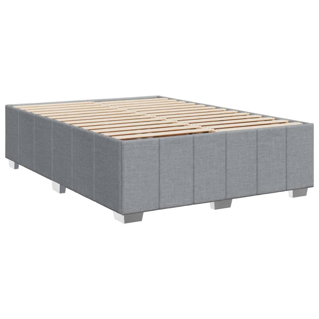 Krevet box spring s madracem svjetlosiva 160x200 cm tkanina