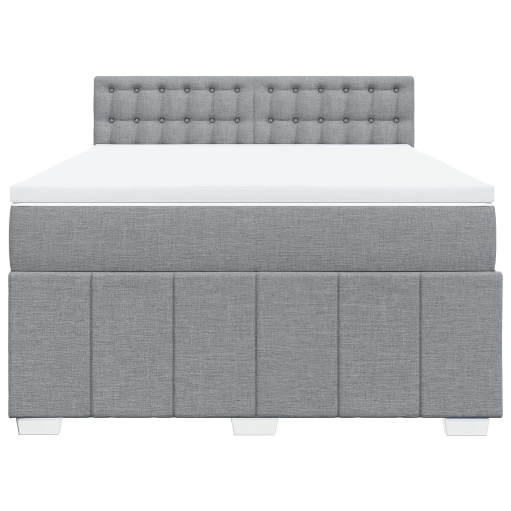 Krevet box spring s madracem svjetlosiva 160x200 cm tkanina