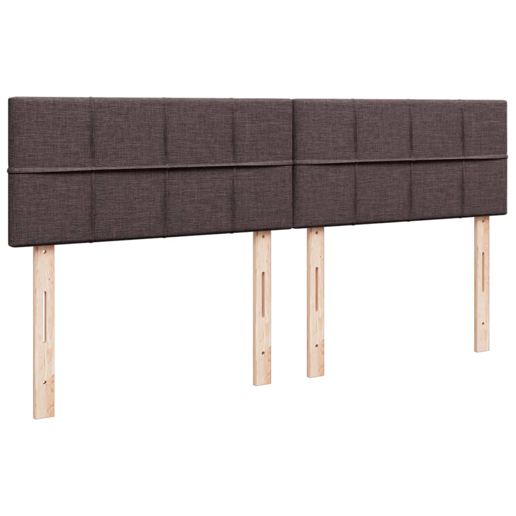 Krevet s oprugama i madracem tamnosmeđi 200x200 cm od tkanine